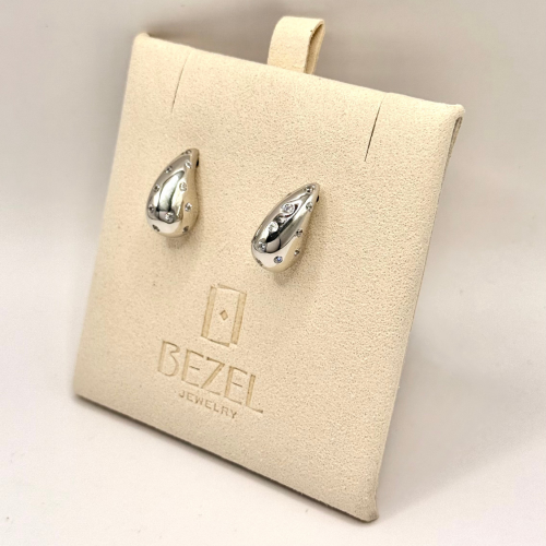 اقراط الندى drops with strass فضه عيار ٩٢٥