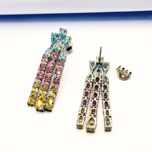 multi color حلق فضه ٩٢٥