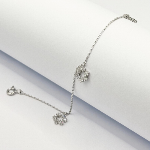 خلخال الوردات اللامع -فضه عيار ٩٢٥