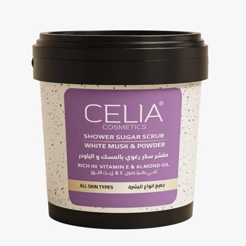 مقشر سكر رغوي بالمسك الابيض والباودر 600 جرام