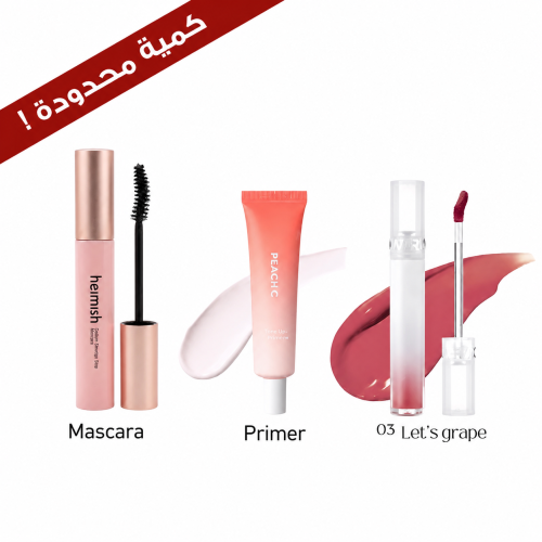 Korean Makeup Set – Mascara + Primer + Tint, Long-...