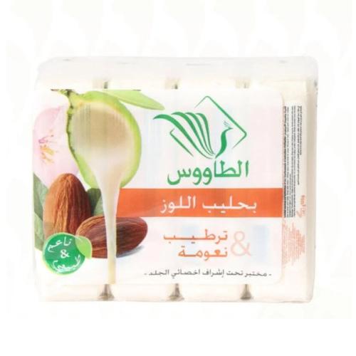 صابون الطاوس قالب بحليب اللوز 4 قطع 120 جرام