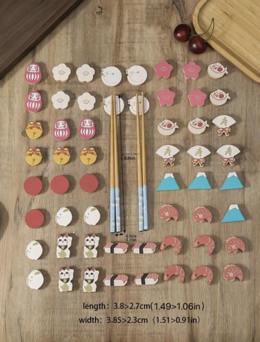 طقم أدوات مائدة عيدان الخيزران والخشب المطبوعة بال...