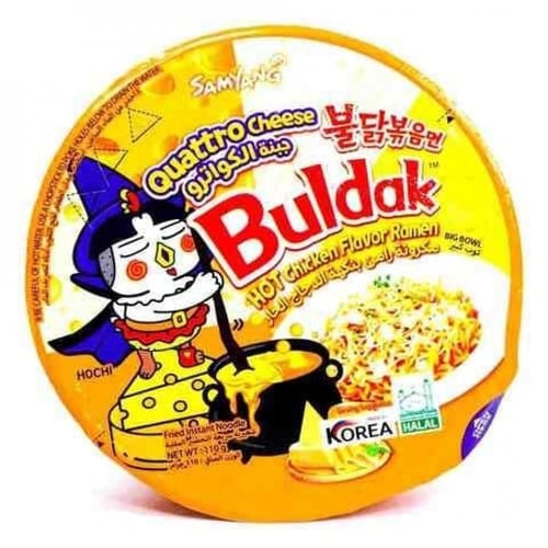 كواترو تشيز بولداك نودلز الرامين بنكهة الدجاج الحا...