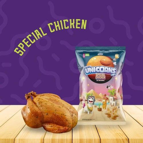 منتفخات الذرة نكهة الدجاج عالم اليونيكورن