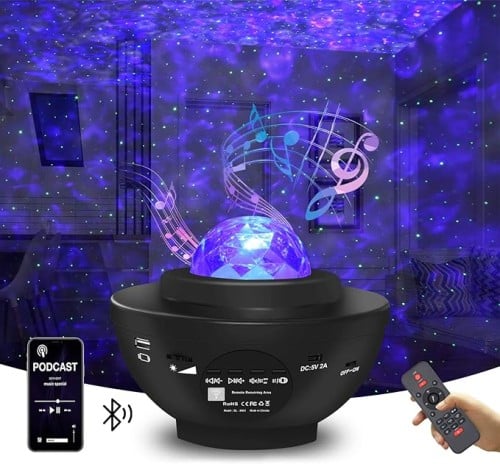 اضاءات الفضاء مع مكبر صوت بالبلوتوث وUSB
