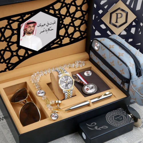 أطقم ساعات رجالية بتصميم عصري حديث مع مجموعة إكسسو...