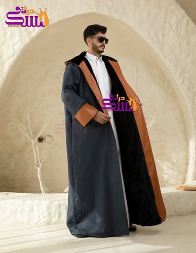 فروة رجالي قماش جوخ على جلد جملي ديتليز - متجر درة...