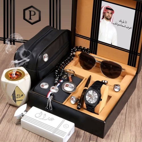 طقم ساعه رجالي بالأسم حسب الطلب - متجر درة مسك