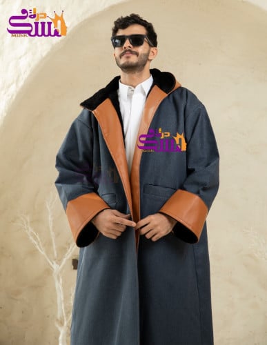 فروة رجالي قماش جوخ على جلد جملي ديتليز - متجر درة...