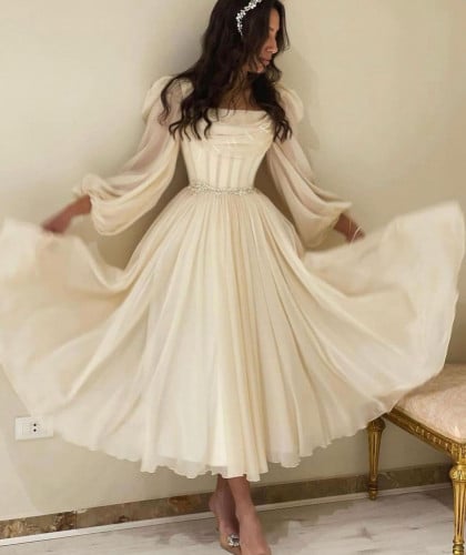 فستان نسائي شيفون ناعم كلوش - درة مسك