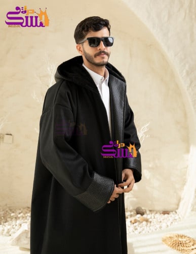 فروة رجالي قماش جوخ وبأطراف جلد ديتليز - متجر درة...