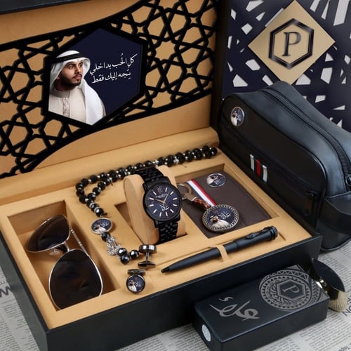 أطقم ساعات رجالية بتصميم عصري حديث مع مجموعة إكسسو...