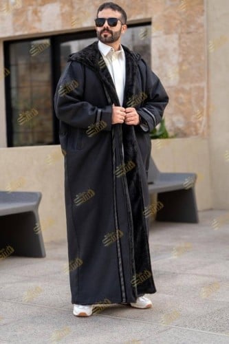 فروه رجالية لون اسود ومن الداخل فرو ناعم - متجر در...