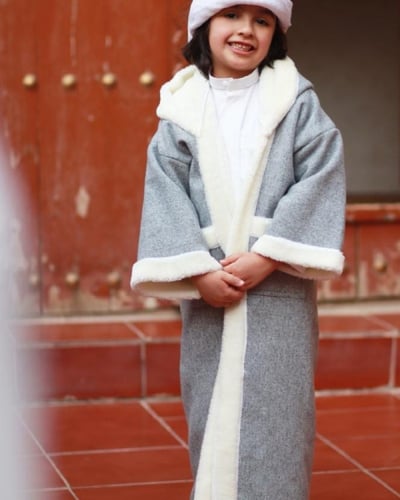 فروة ولادي شتويه رصاصي لجميع الأعمار متجر درة مسك