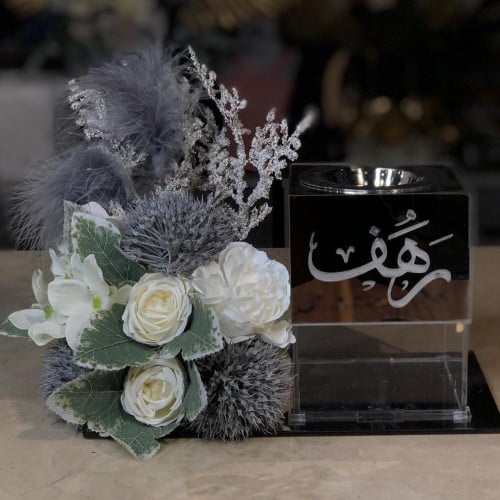 مبخرة اكرليك مع الورد الصناعي