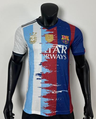 قميص برشلونة × الأرجنتين بتصميم مميز – لعشاق كرة ا...