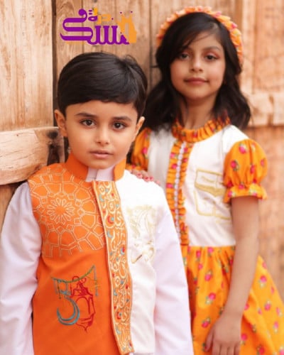 فستان بناتي لون أورنج