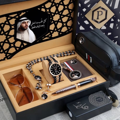 أطقم ساعات رجالية بتصميم عصري حديث مع مجموعة إكسسو...