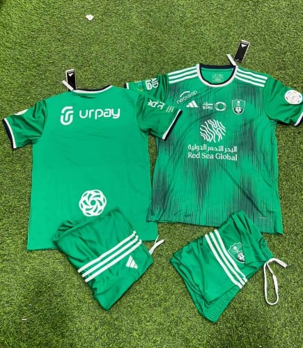 تيشيرت نادي الاهلي السعودي لون أخضر مقاس ولادي شبا...