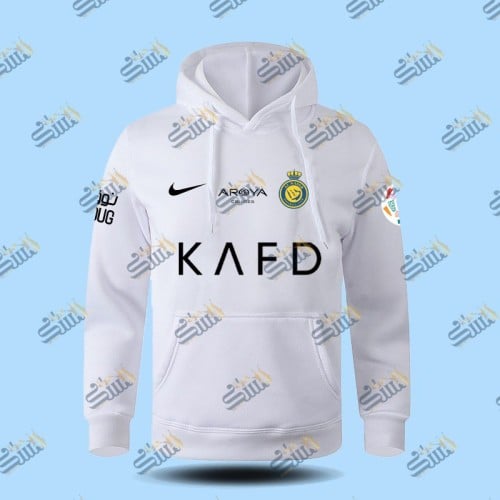 بلوفر النصر الابيض بطباعة أسود