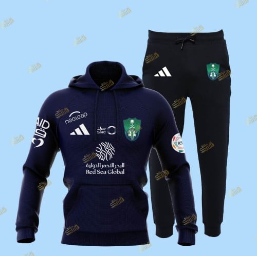 طقم بلوفر مع بنطلون بشعار الاهلي لون كحلي بلوفر ال...