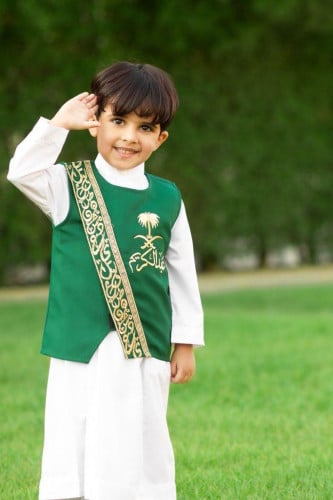 سديري يوم التأسيس لون أخضر سيفين ونخله - درة مسك