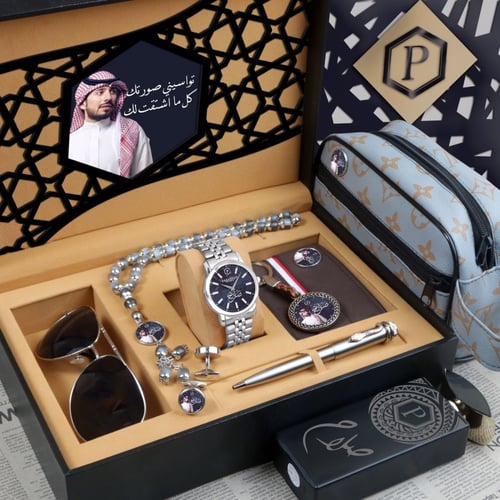 أطقم ساعات رجالية بتصميم عصري حديث مع مجموعة إكسسو...