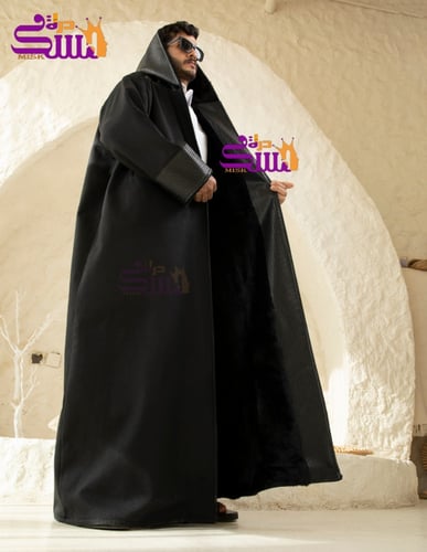 فروة رجالي قماش جوخ وبأطراف جلد ديتليز - متجر درة...