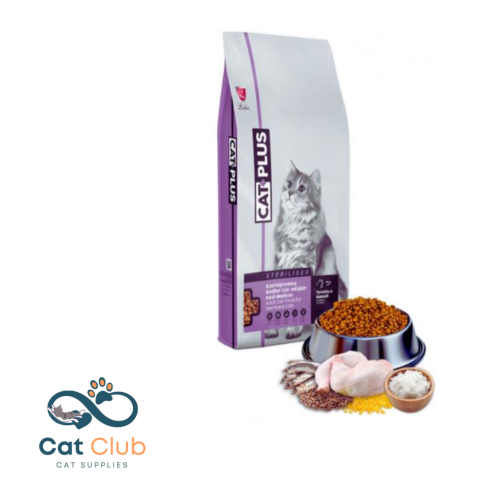 CAT PLUS طعام للقطط المعقّمة – بطعم الدجاج والسمك...