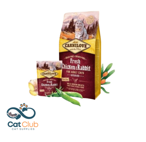 كارلينوف دجاج وارنب طازج للقطط 2kg