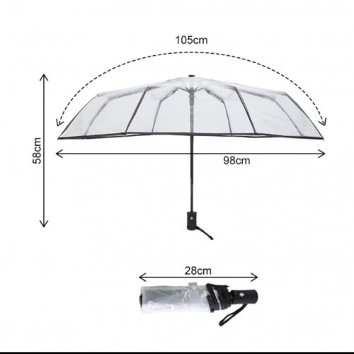 مظلة للكبار شفافة قابلة للطي فتح آلي