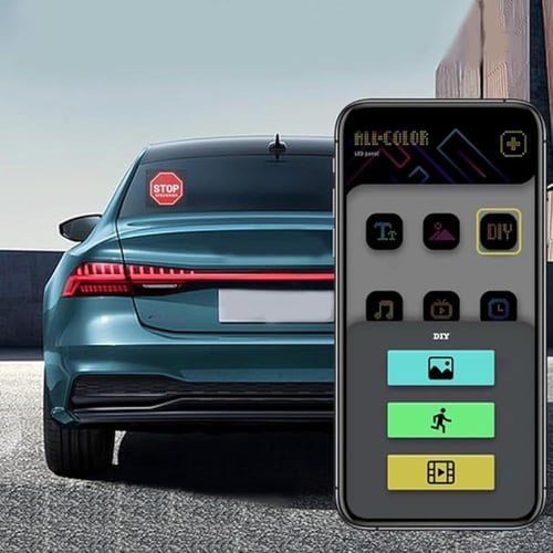 شاشة LED خلفية للسيارة ذكية (اعرض نصوص وإيموجي عبر...