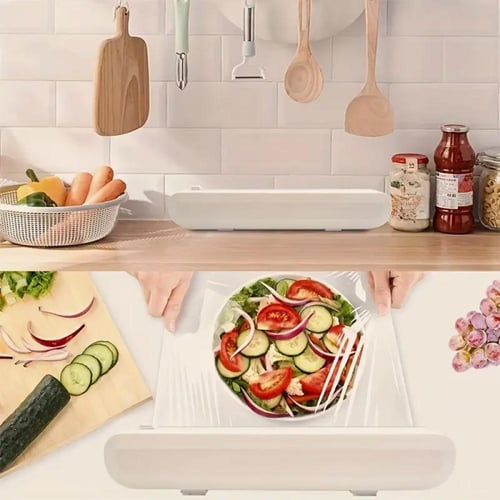 قطاعة ورق تغليف وتغليف طعام (بلاستيك وقصدير) مع شف...