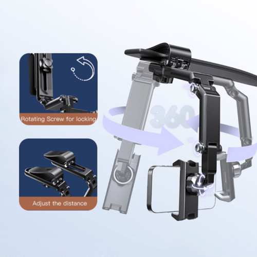 حامل جوال للسيارة يثبت على المرآة الخلفية (دوران 3...