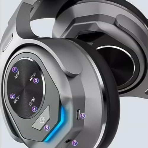 سماعة رأس بلوتوث QYSV9 لاسلكية 2 في 1 (عزل صوتي وم...