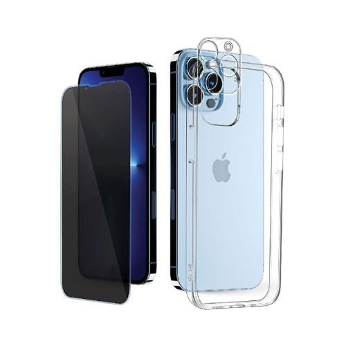 بكج حماية آيفون متكامل 5 في 1 (شاشة + خلفية + كامي...