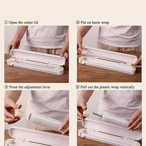 قطاعة ورق تغليف وتغليف طعام (بلاستيك وقصدير) مع شف...