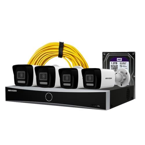 بكج كاميرات مراقبة هيك فيجن 4K (عدد 4 كاميرات + NV...