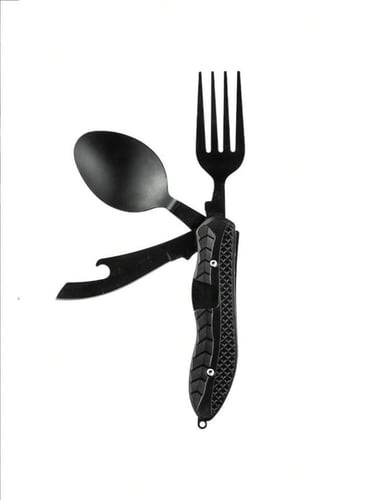 شوكه وملعقه وسكين ومفك فولاذ أصلي أداه تستخدم بشكل...