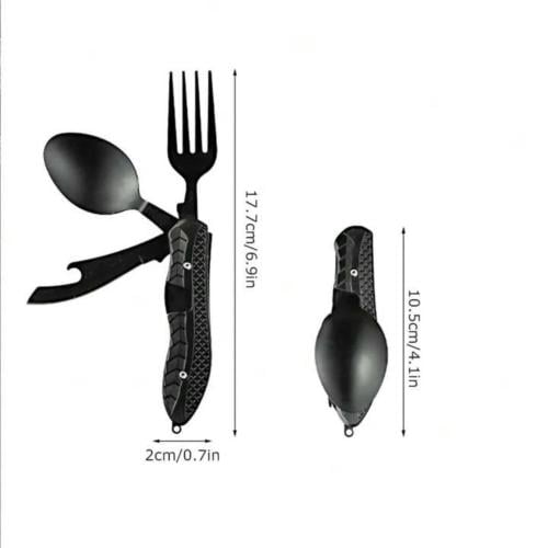 شوكه وملعقه وسكين ومفك فولاذ أصلي أداه تستخدم بشكل...