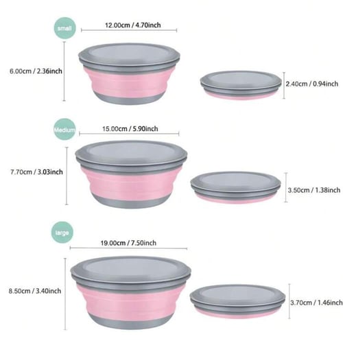 3 صحون قابلة للطي