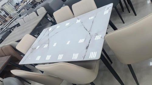 طاولة طعام سيراميك+6كراسي