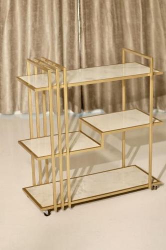 عربة تقديم ثلاثة دور سطح سراميك – تصميم فاخر وعصري