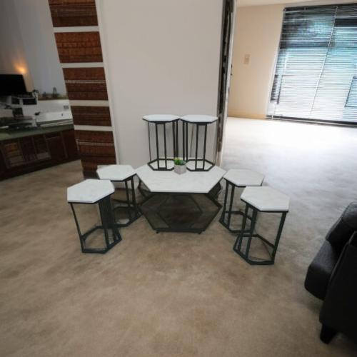 طقم طاولات قهوة بديل الرخام