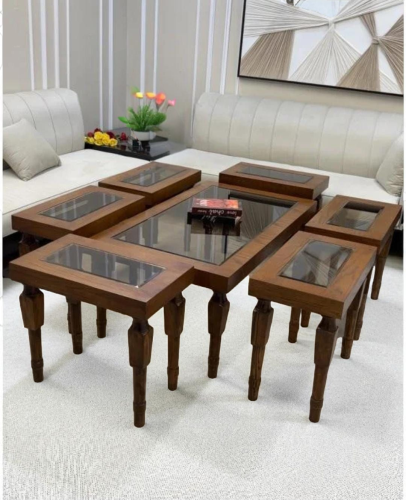 طقم طاولات ضيافة من خشب