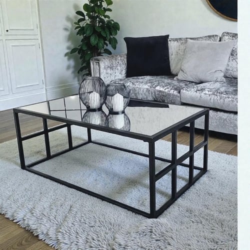 طاولة مجلس بتصميم عصري لون اسود