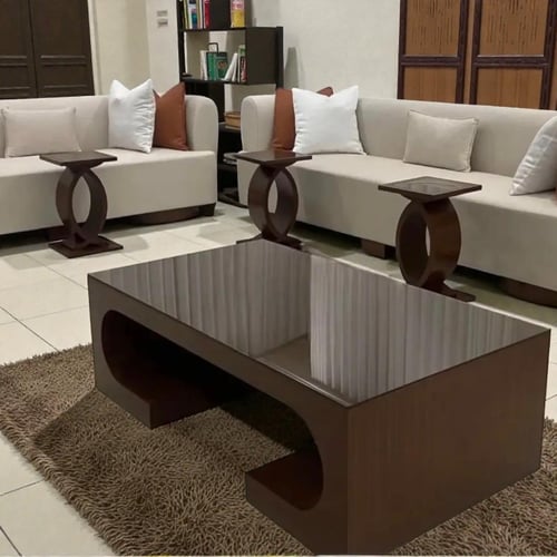 طقم طاولة قهوة مع طاولات خدمة