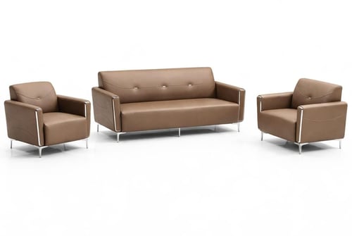 طقم كنب جلد فاخر – لمسة من الرقي لغرفة المعيشة