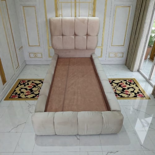 سرير مفرد مودرن مبطن - قماش ناعم